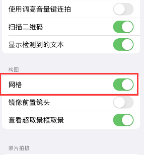 汝城苹果手机维修网点分享iPhone如何开启九宫格构图功能 